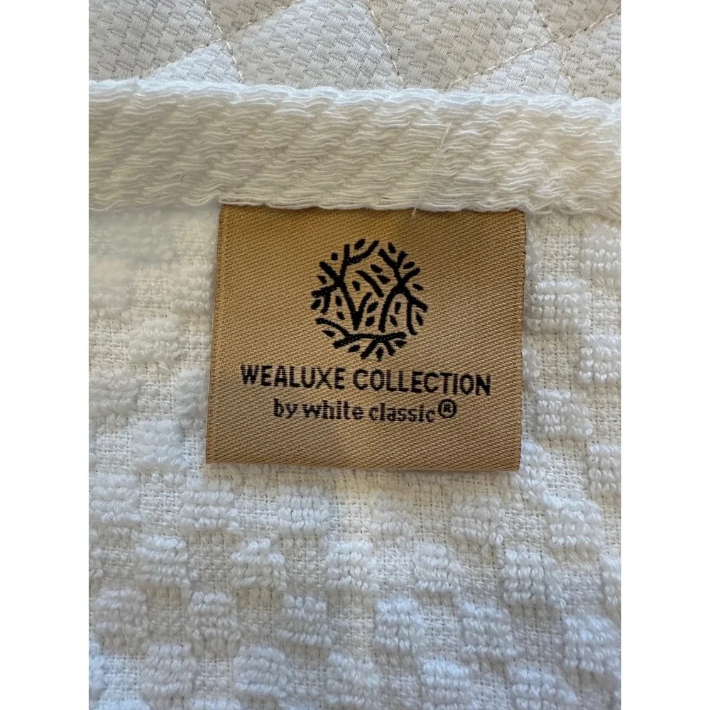 Wealuxe Collection embroidered White Waffle Weave Cotton Hand Towel